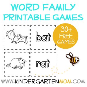 Word Family Printables Kindergarten Mom