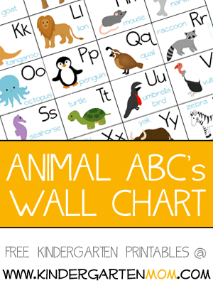 Alphabet Animals - Kindergarten Mom