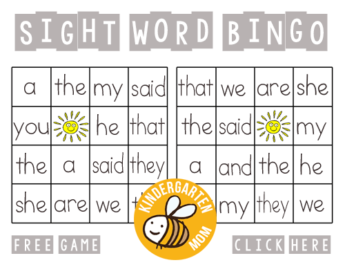 bingo printables kindergarten mom