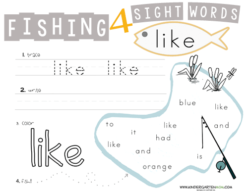 Sight Word Printables Kindergarten Mom