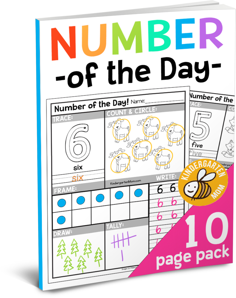Free Number Of The Day Worksheets Kindergarten Mom