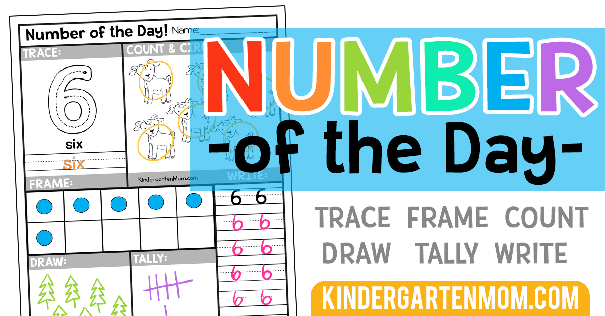 Free Number Of The Day Worksheets Kindergarten Mom
