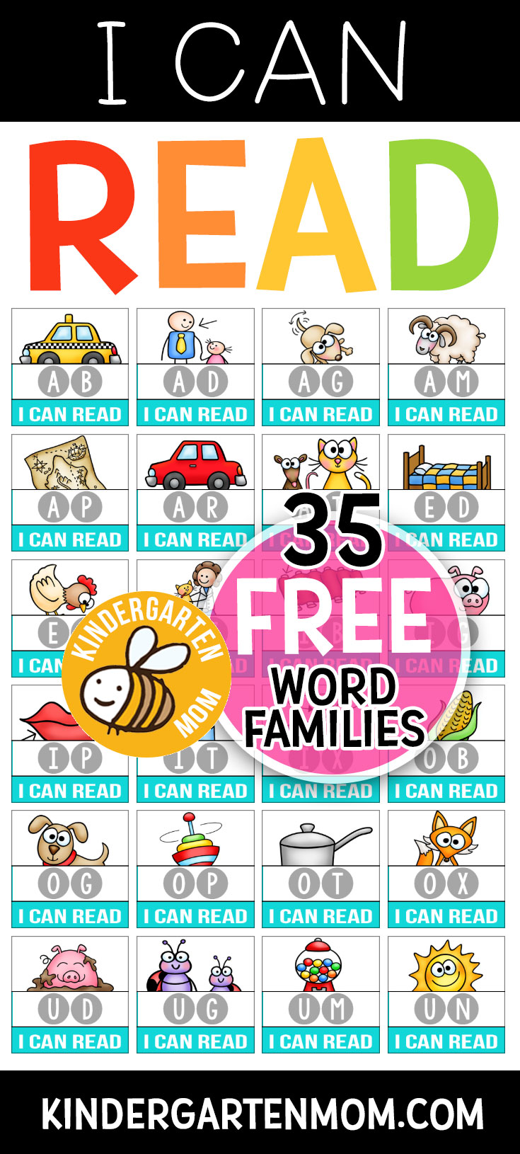 FreeWordFamilyPrintables - Kindergarten Mom