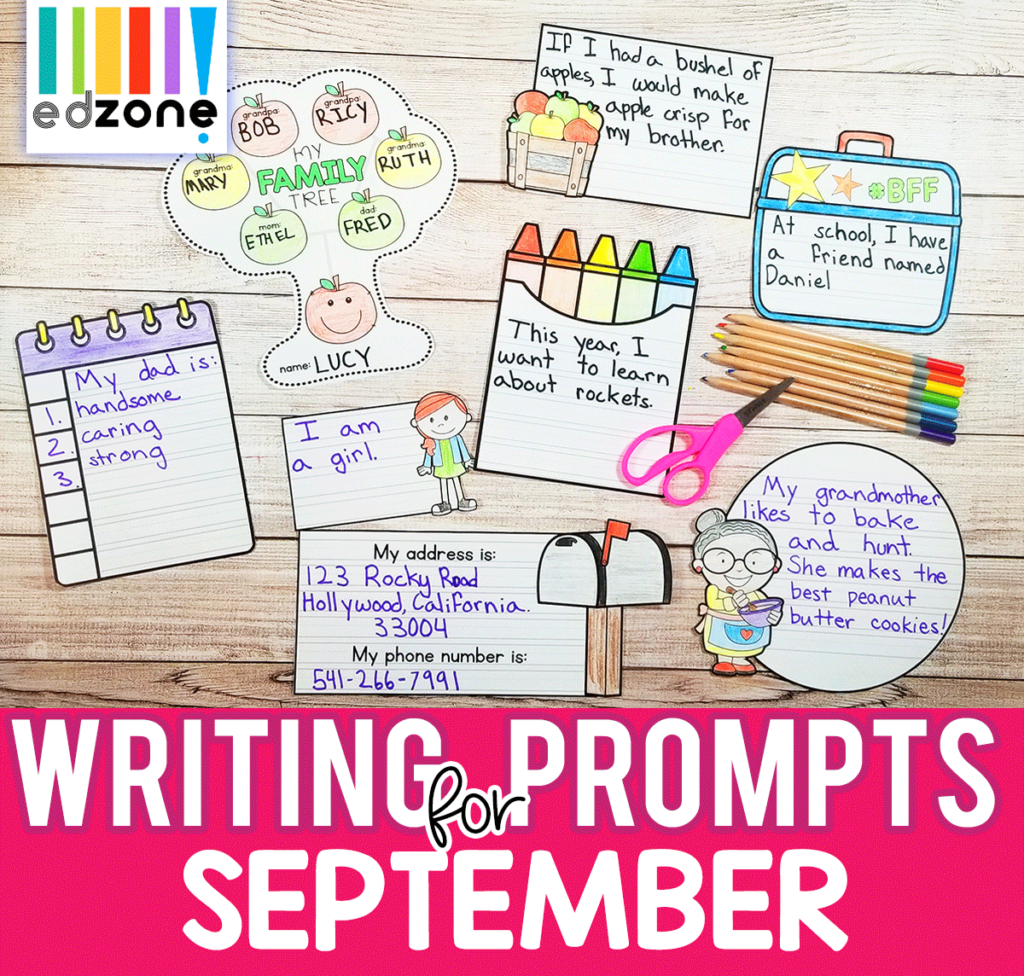 Kindergarten Writing Prompts for September - Kindergarten Mom