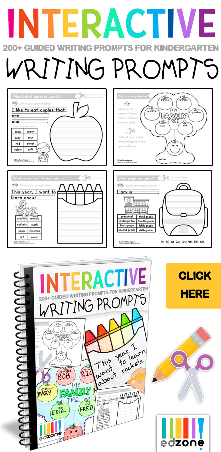 KindergartenWritingPromptsPin - Kindergarten Mom