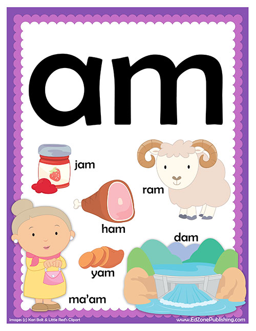 Word Family Am Worksheets