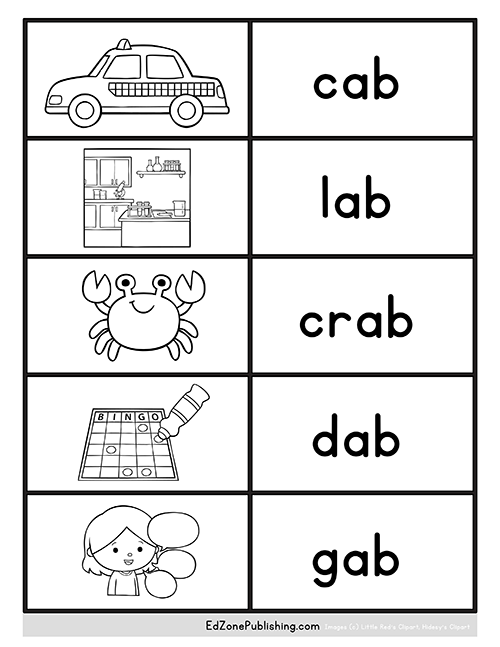 AB Word Family Worksheets - Kindergarten Mom