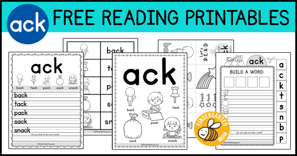 Download Ack Word Family Worksheets Kindergarten Mom