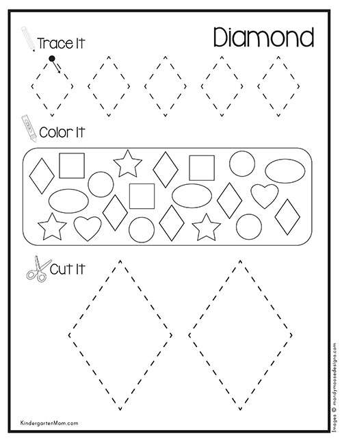 shape worksheets kindergarten mom