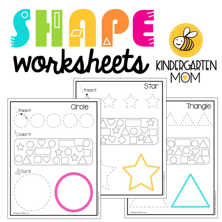 Shape Worksheets Kindergarten Mom