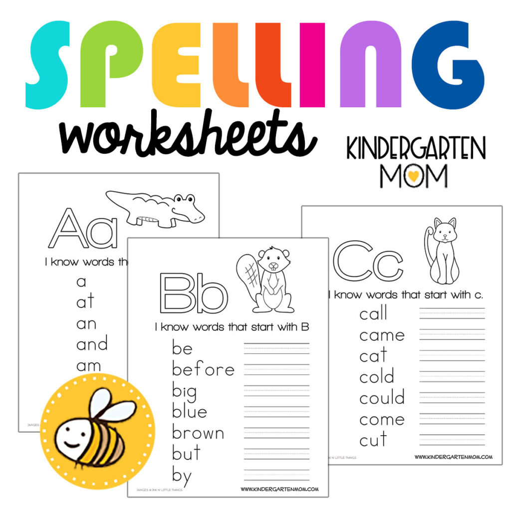 kindergarten spelling words