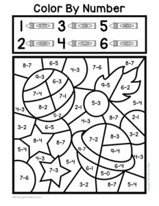 Subtraction Color By Numbers - Kindergarten Mom