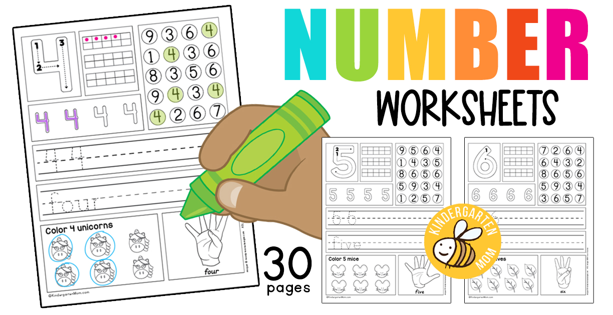 number activities for kindergarten worksheets