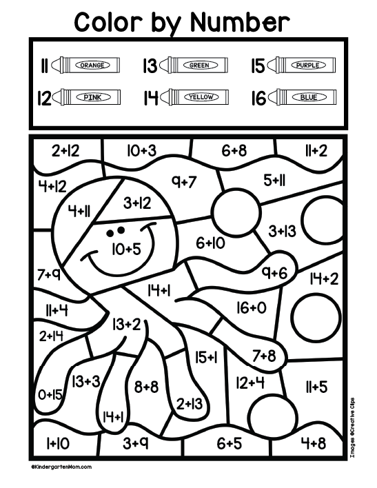 Free Printable Second Grade One Digit Addition Color By Numberworksheets