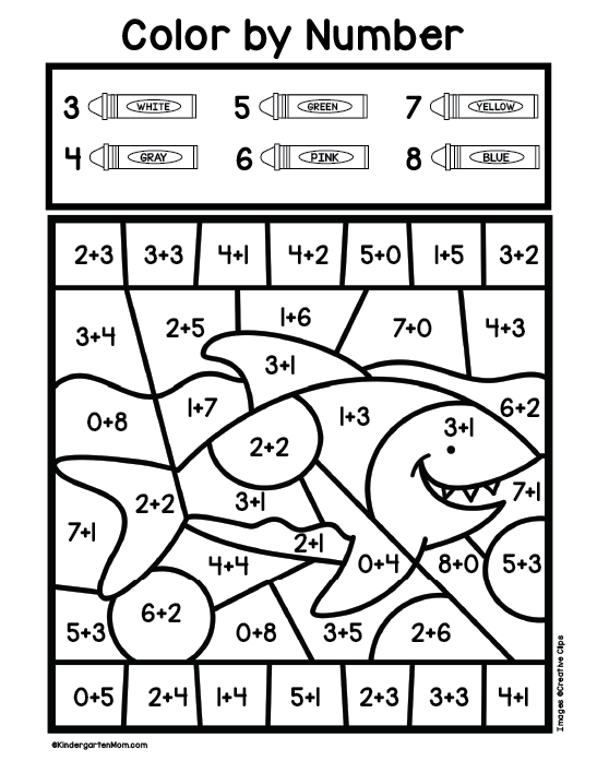 Printable Color By Number Addition