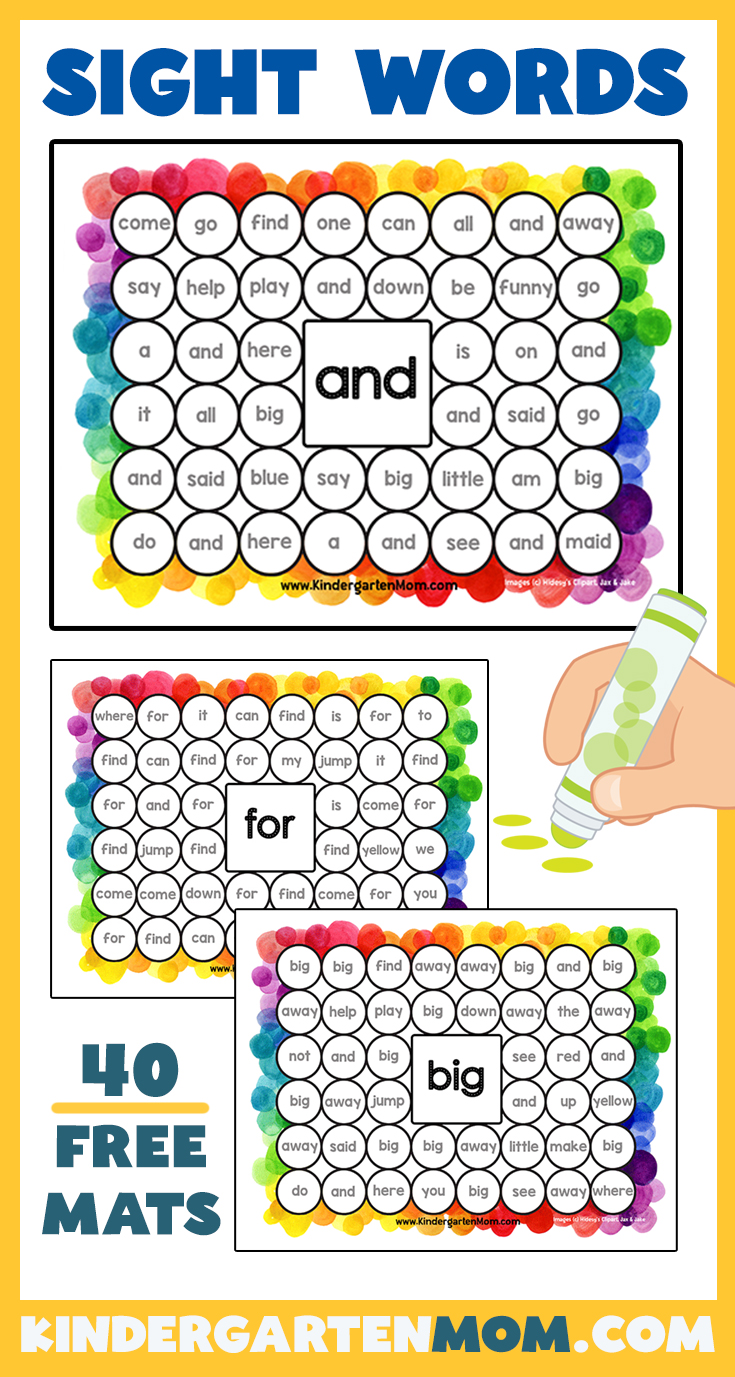 Kindergarten Sight Words Free - Kindergarten Mom