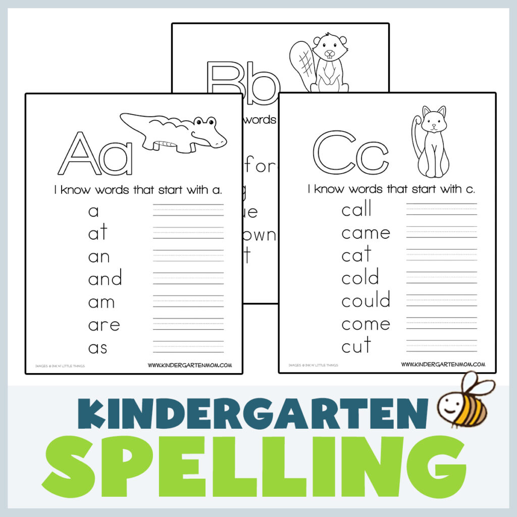 Kindergarten Spelling Worksheets