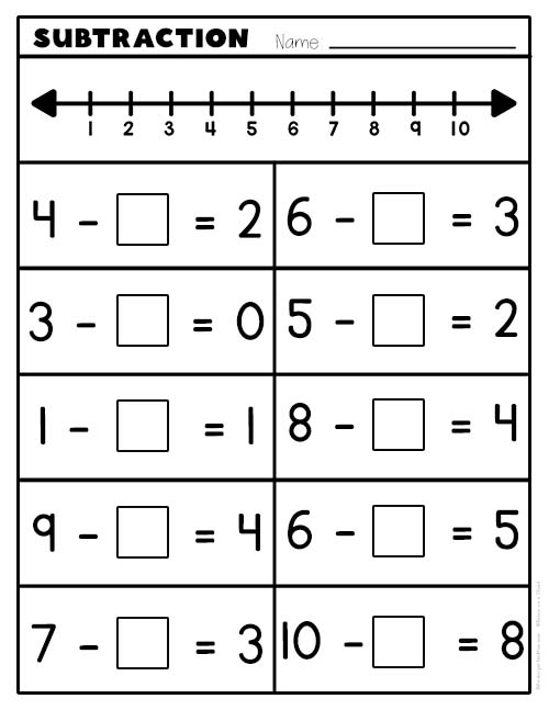 subtraction worksheets for kindergarten kindergarten mom