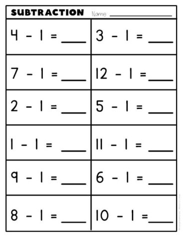 Subtraction Worksheets for Kindergarten - Kindergarten Mom