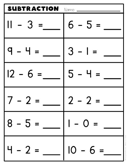 subtraction problem solving worksheets for kindergarten