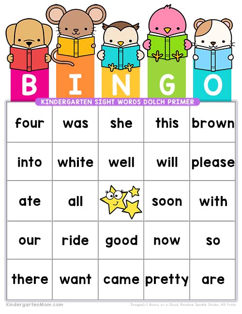 homework bingo for kindergarten