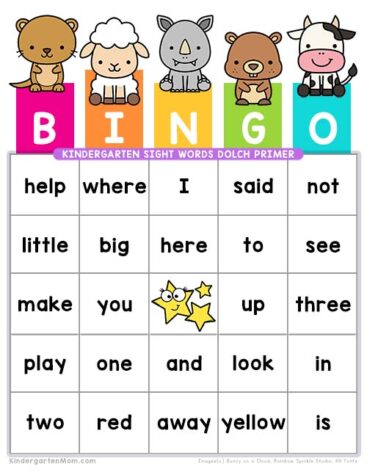 Kindergarten Sight Word BINGO - Kindergarten Mom