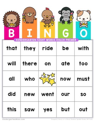 Kindergarten Sight Word BINGO - Kindergarten Mom