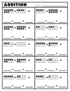 KindergartenMathWorksheetsFramesAddition3 - Kindergarten Mom