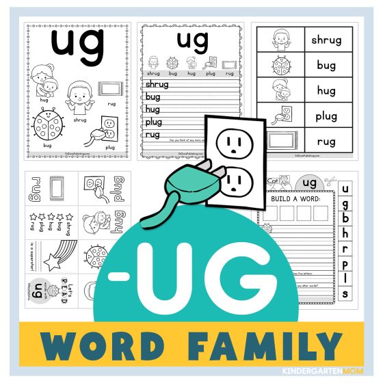 UG Word Family Worksheets - Kindergarten Mom