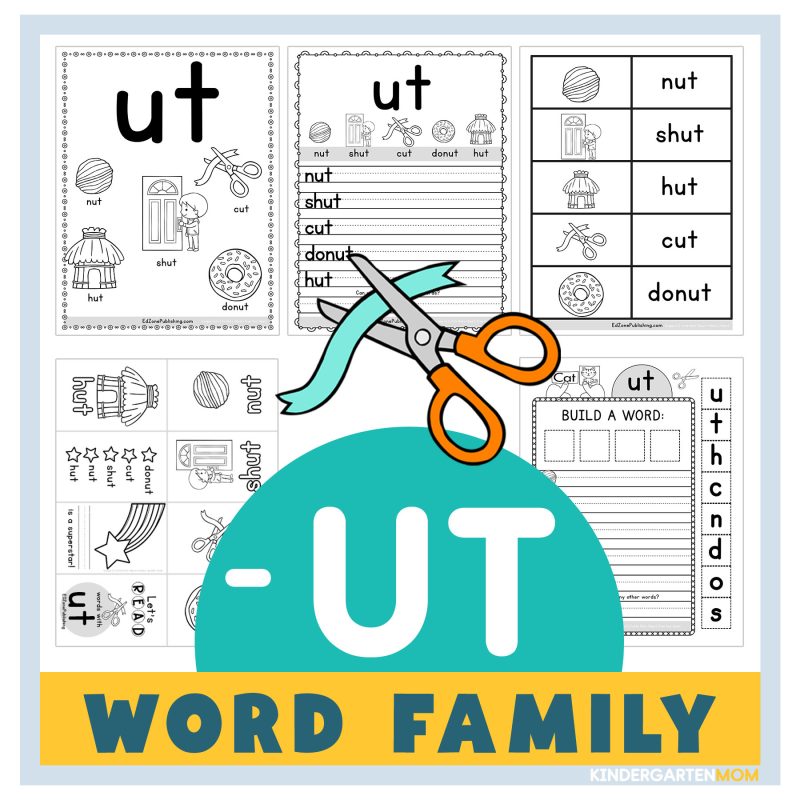 UT Word Family Worksheets - Kindergarten Mom