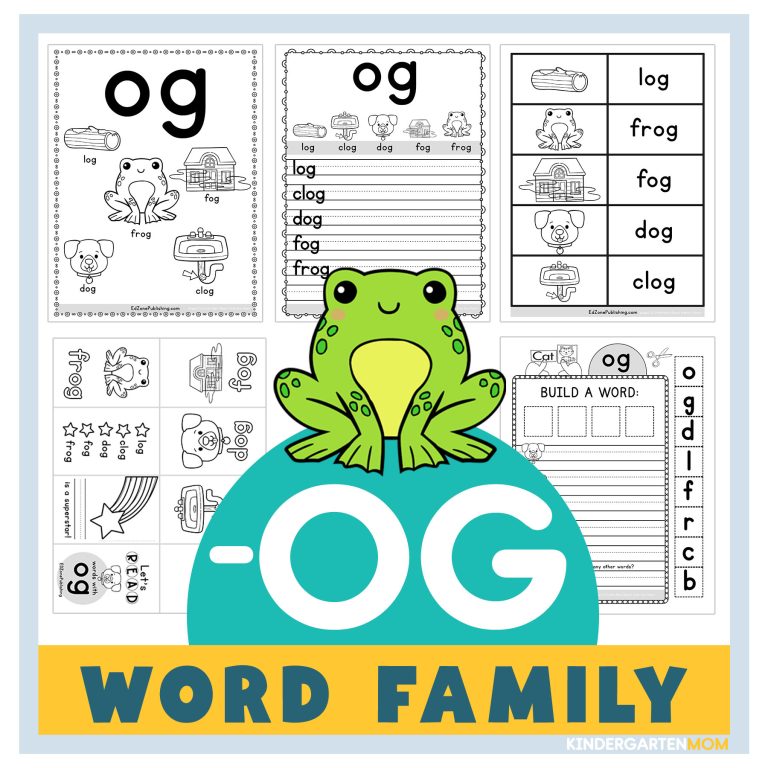 OG Word Family Worksheets - Kindergarten Mom